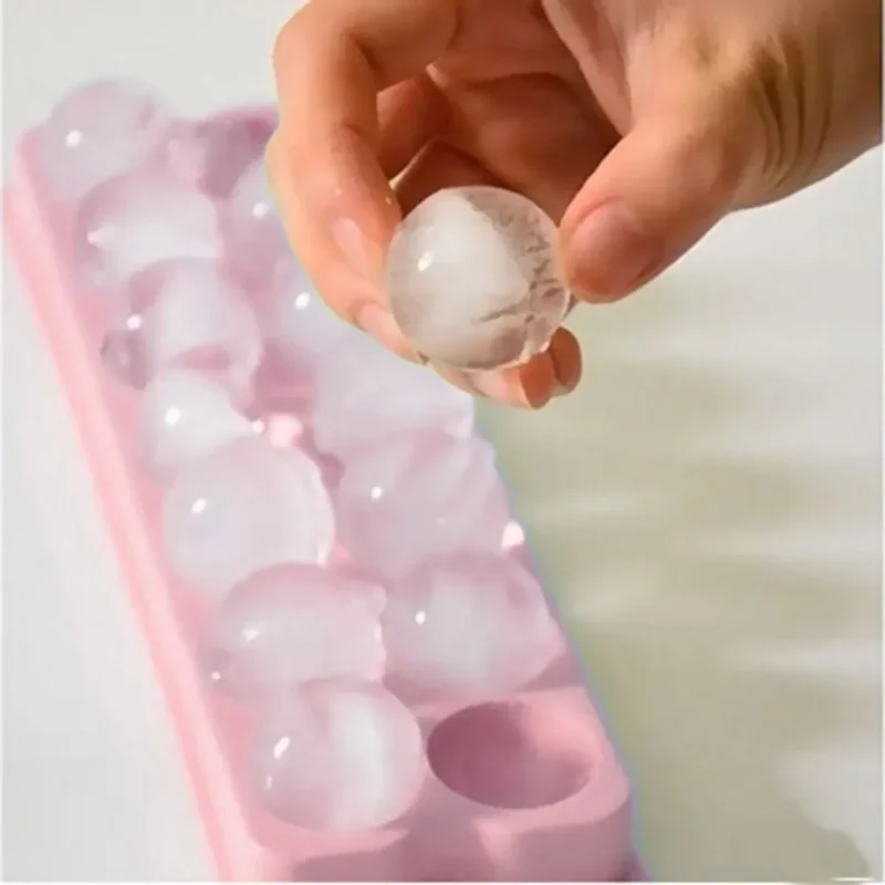 

A Top Quality 3D Round Balls Ice Plastic Molds DIY Cube Tray Silicone Molds for Whisky Juice Ice Ball Making Household Ice Mold