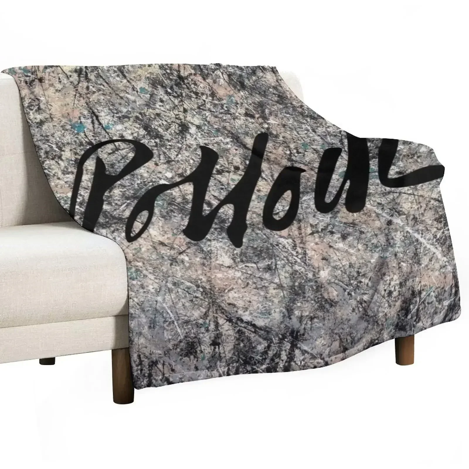 Jackson Pollock signature Throw Blanket Soft Solid Color Blanket for Couch Bed