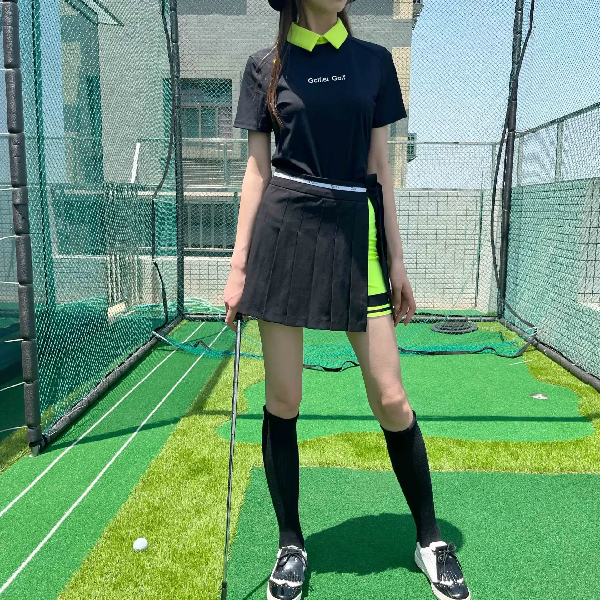 Summer Golf Shirt Wear for Women Tennis Skort Korean 2024 Badminton Clothing Outdoor Elegant Activities Wear Fitness Sportswear