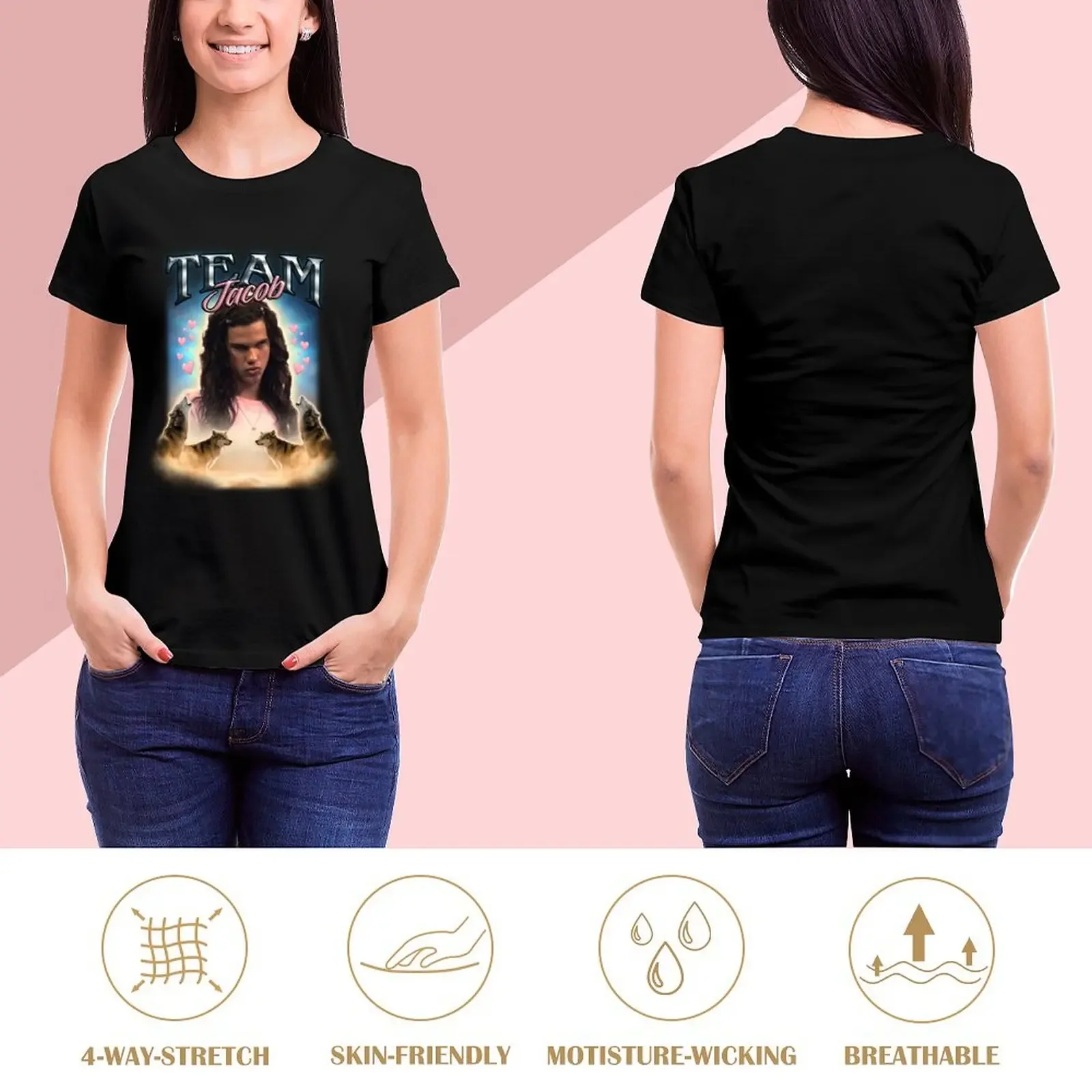 Team Jacob Cursed Fan Collage T-Shirt summer top sublime aesthetic clothes Female clothing clothes for woman