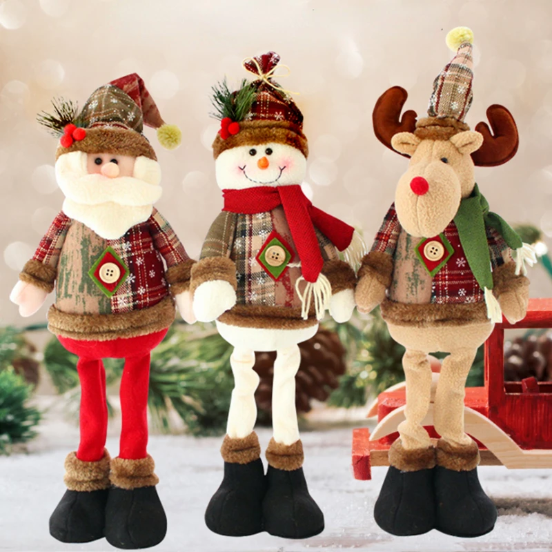 2023NEWSanta Claus Snowman Reindeer Plush Doll Toy Long Leg Standing gnome Christmas Ornaments Dolls Xmas Home Party Decorations