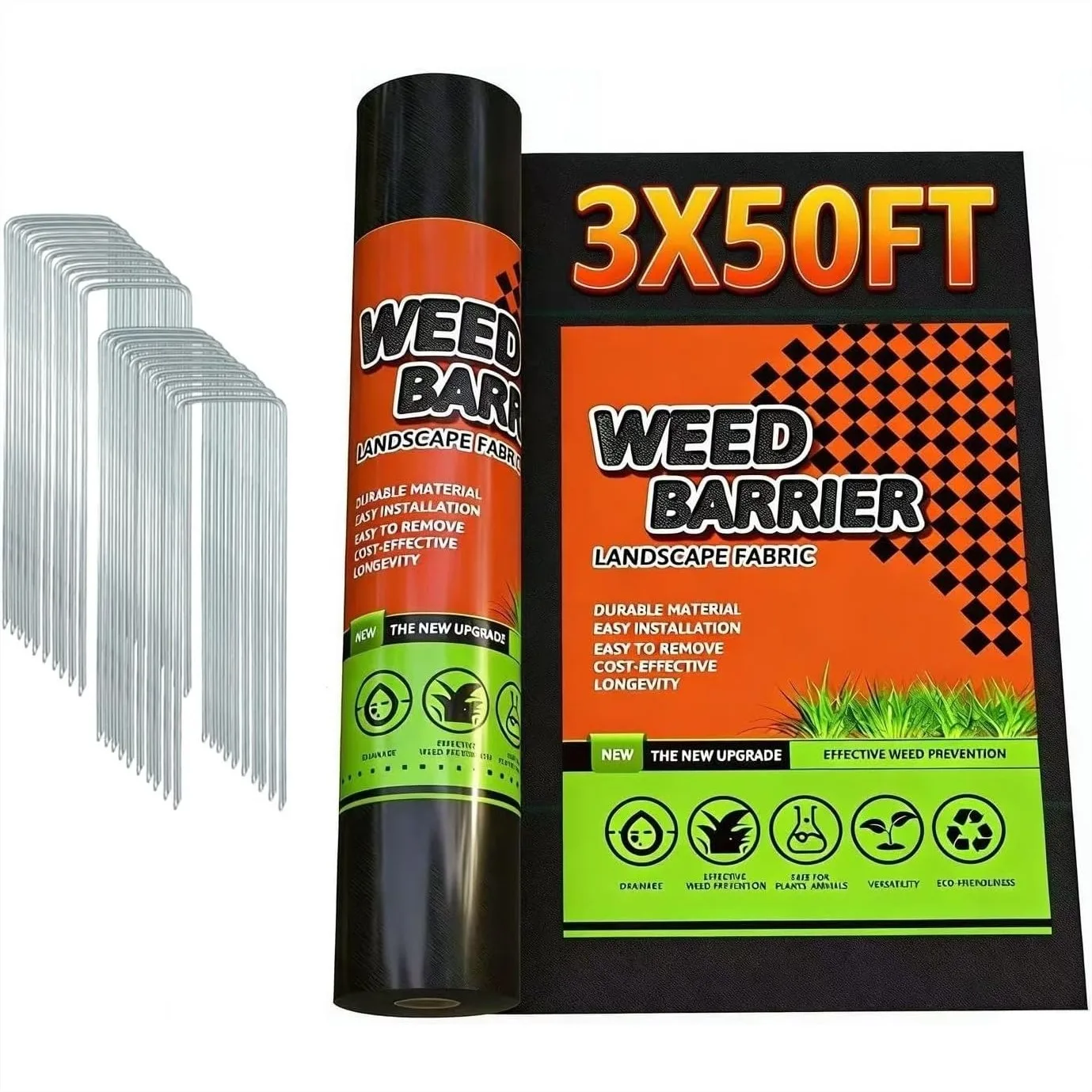 Heavy Duty Woven Weed Barrier Fabric for Garden and Driveway (3x50FT)