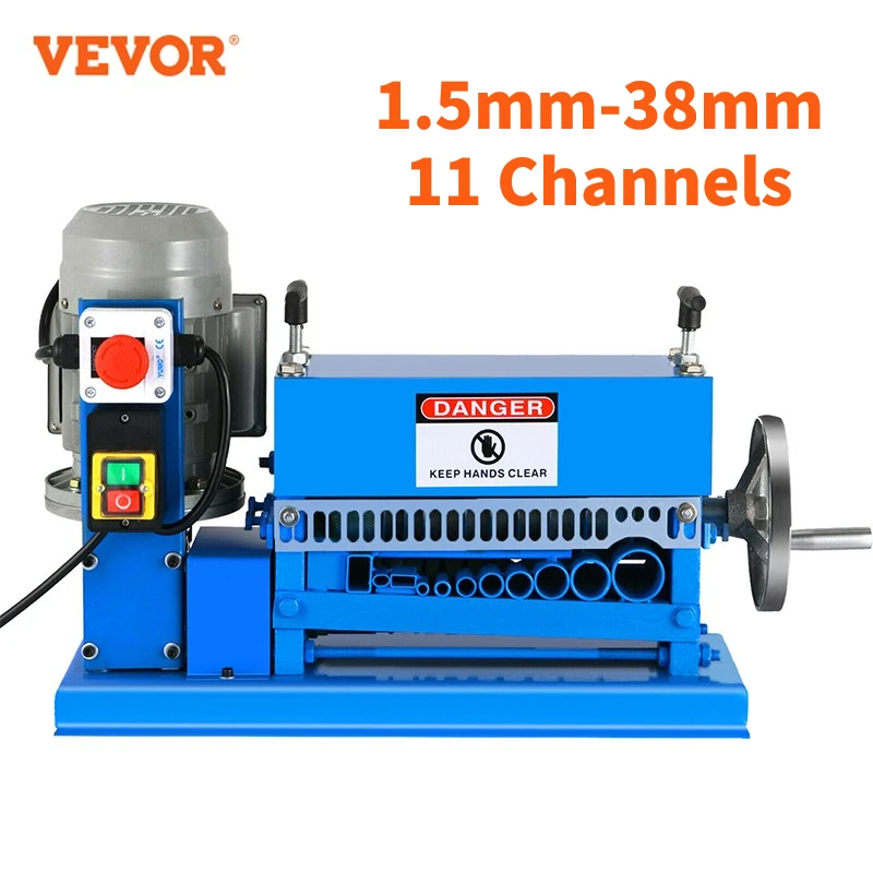 VEVOR 1.5-38MM Wire Stripping Machine 370W Wire Stripper Machine with 10 Blades  Electric Cable Stripper Machine 220V/110V