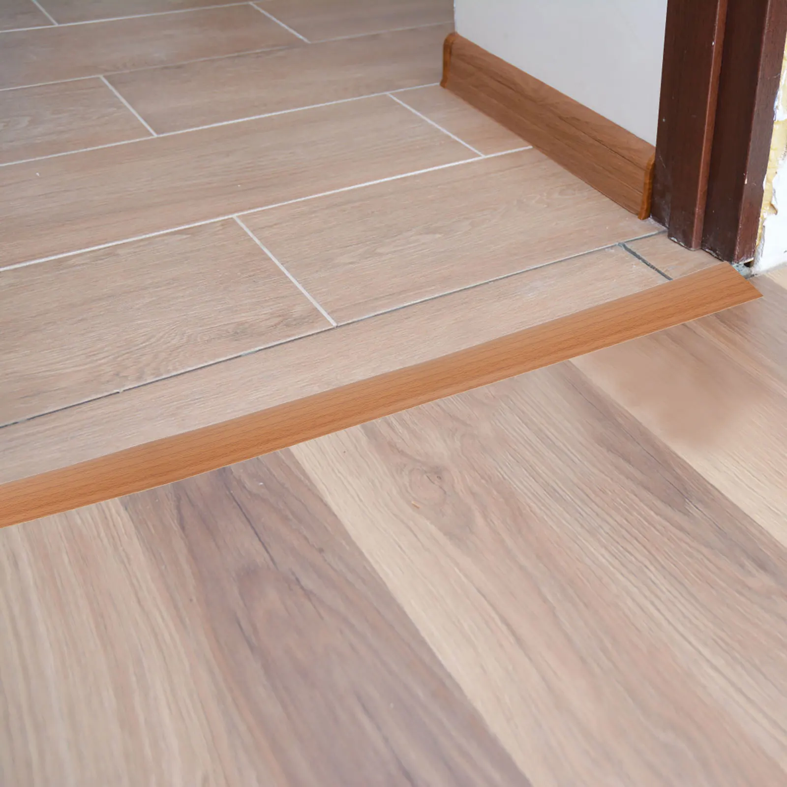 

Self Adhesive Floor Transition Strip Yellow Oak Wood Carpet Edging Tile to Carpet Doorway Strips Cover Hardware
