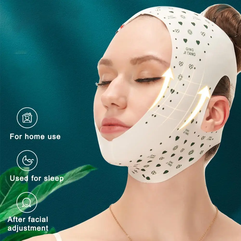 Masker Wajah V Breathable, pita wajah V pengangkat pipi, masker tipis mengurangi dagu ganda, perban pembentuk garis V Anti kerut