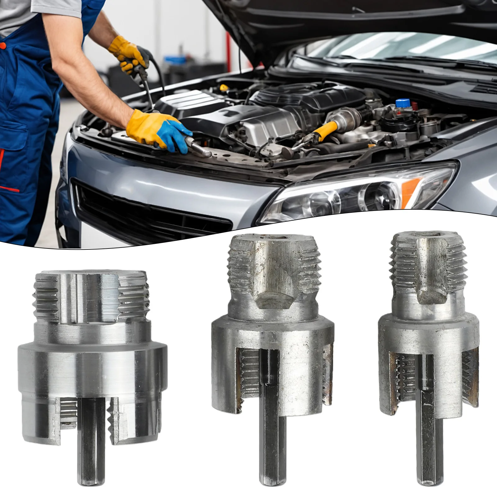 

3PCS Car Pipe Internal External Thread Machining Tool Kit 1/2" 3/4" And 1" Pipe Threading Tool For Electric Drill