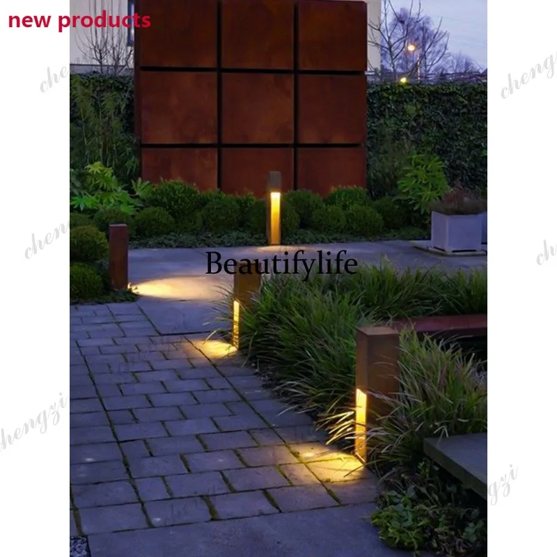 D1089 Outdoor lawn garden aisle light waterproof grass garden light simulated wood grain garden landscape light