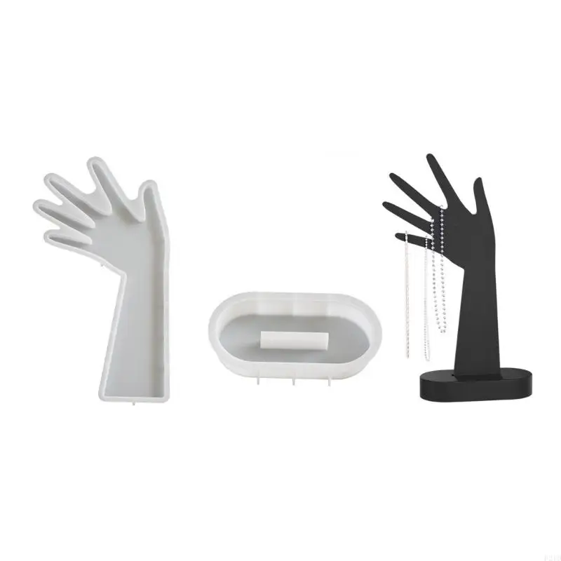 

F2TD Fashionable Sturdy Silicone Woman Hand Model Portable Accessory for Necklace and Bracelet Exhibition Jewelry Organization