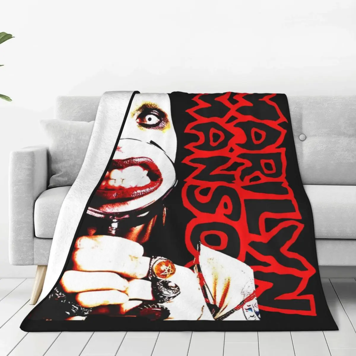 New Arrival Marilyn Manson The Golden Age Of Last Music Blankets Soft Flannel Relax Throw Blanket Machine Washable