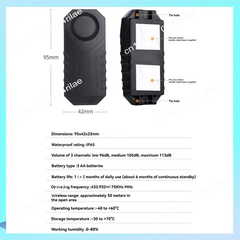 A17Z Waterproof Motorcycle Bike Anti-Theft Alarm Wireless Remote Control Bicycle Security Alarm 113DB Electric Car Alarm