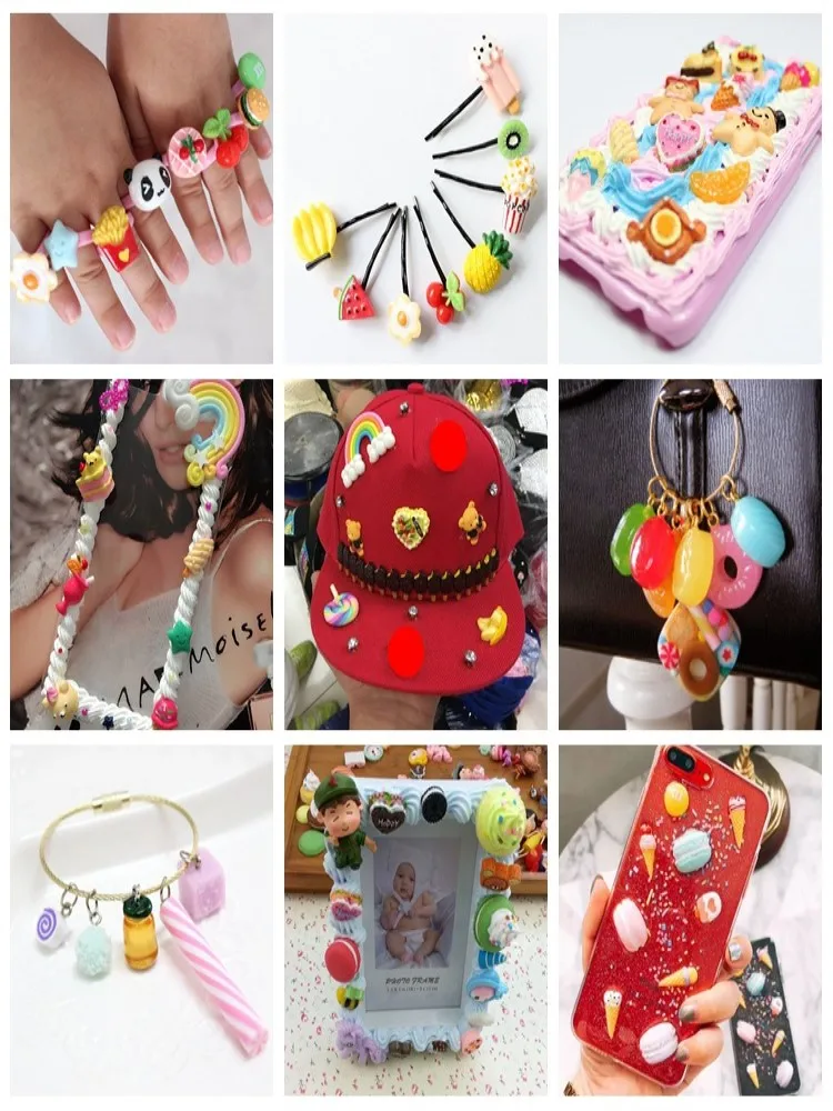10 Stück Keks Donuts Süßigkeiten Kuchen Harz mit flacher Rückseite Charms Cabochons Mini Figur Puppenhaus Miniatur Handwerk Haarschmuck Mädchen – Detail 11