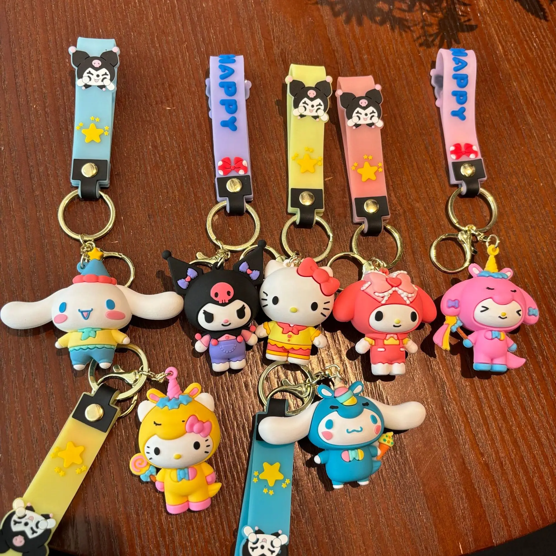 Kawaii Cinnamoroll Hello Kitty Keychain Keyrings Itabag Accessories Children Schoolbag Pendant Kuromi Melody Keychain Key Buckle