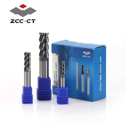 1pcs ZCCCT GM-4E 4-Flute Flattened End Mills With Straight Shank D1.0~D20.0 HRC50 GM Series For General Machining