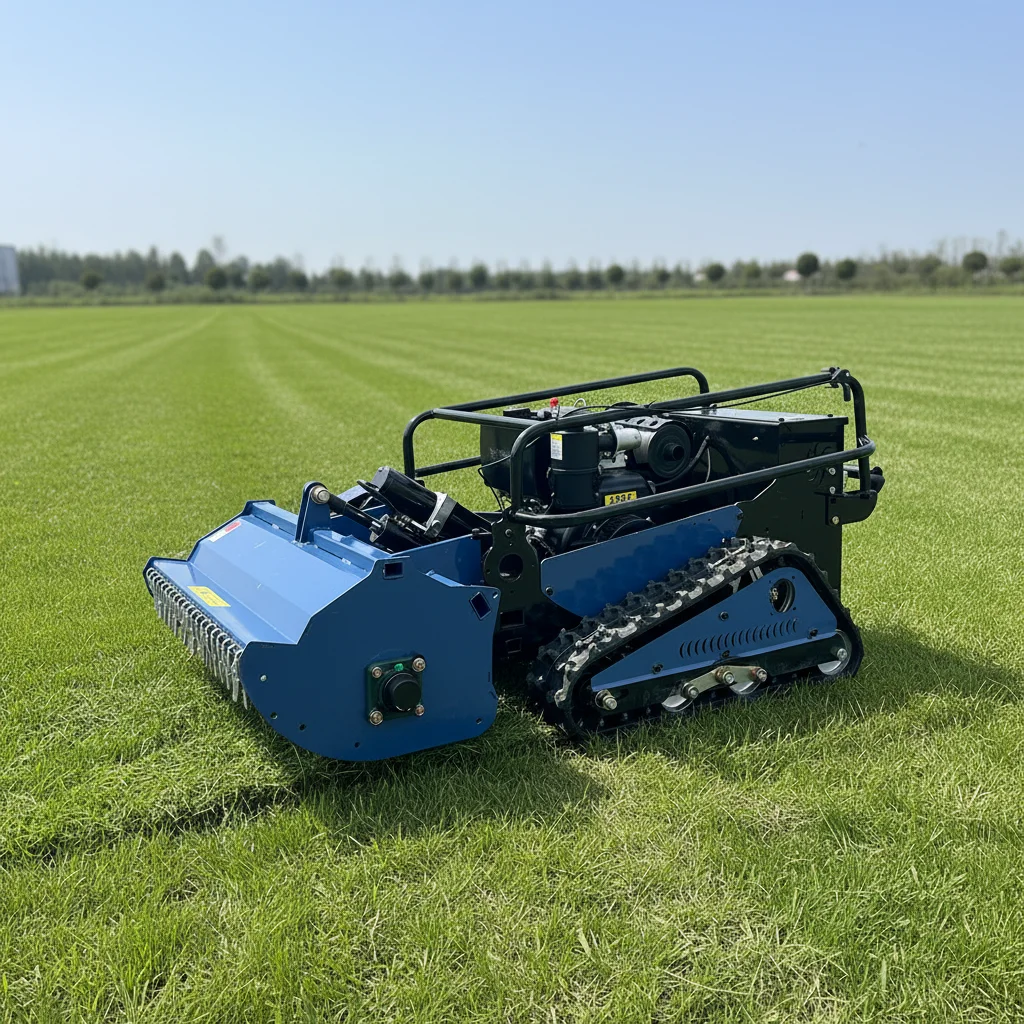 

Woer Portable Mini Lawn Mower Four Stroke Engine Remote Controlled Tracked Heavy Duty Grass Cutting