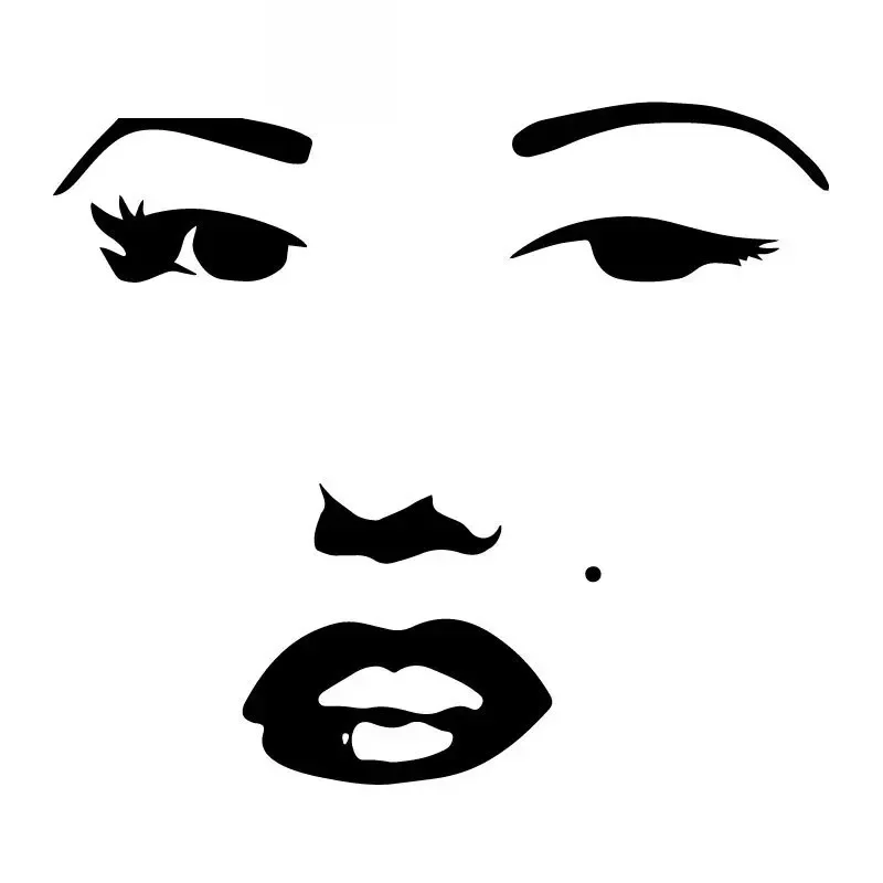 

Car Stickers Marilyn Monroe Face Fashion PVC Car Decoration Accessories Decals Creative Waterproof Black/white,17cm*15cm