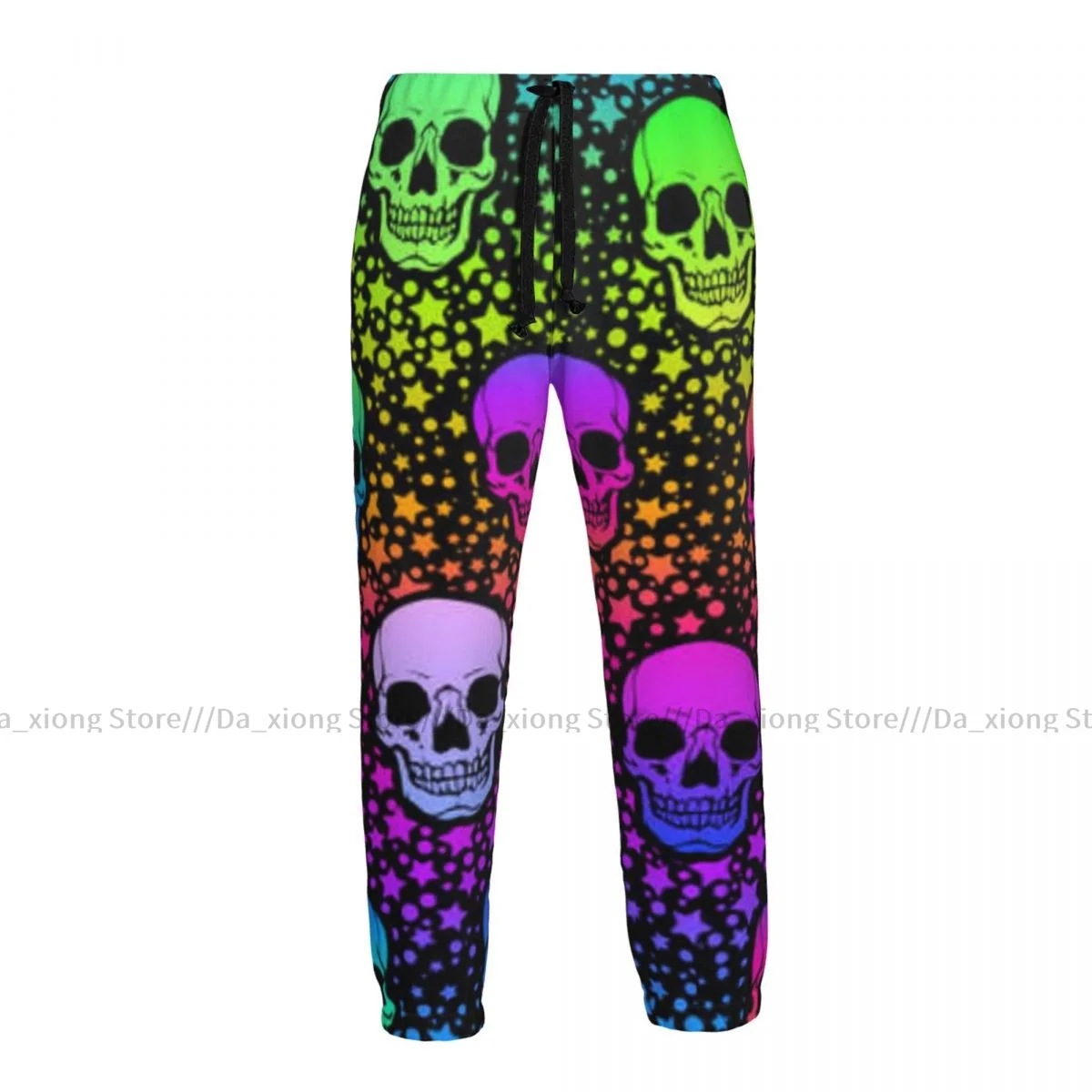 

Man Casual Pants Neon Skulls And Stars Casual Trousers Sport Jogging Tracksuits Sweatpants Male Pants