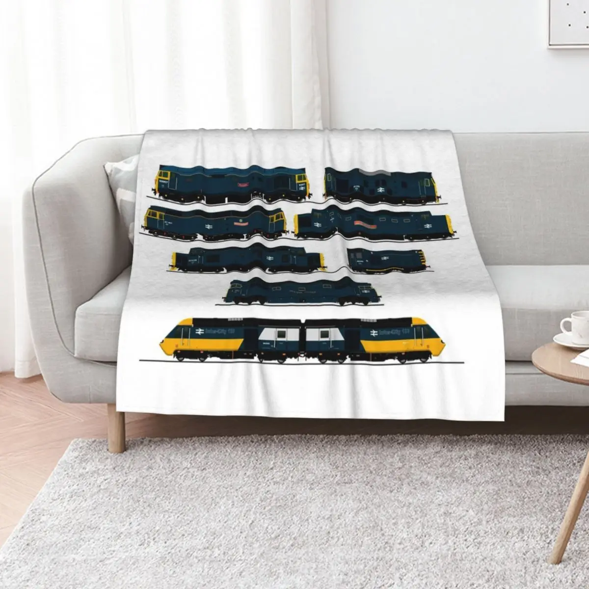 BRITISH RAIL LOCOMOTIVES Throw Blanket Ultra Soft Flannel Fleece Blanket for All Seasons