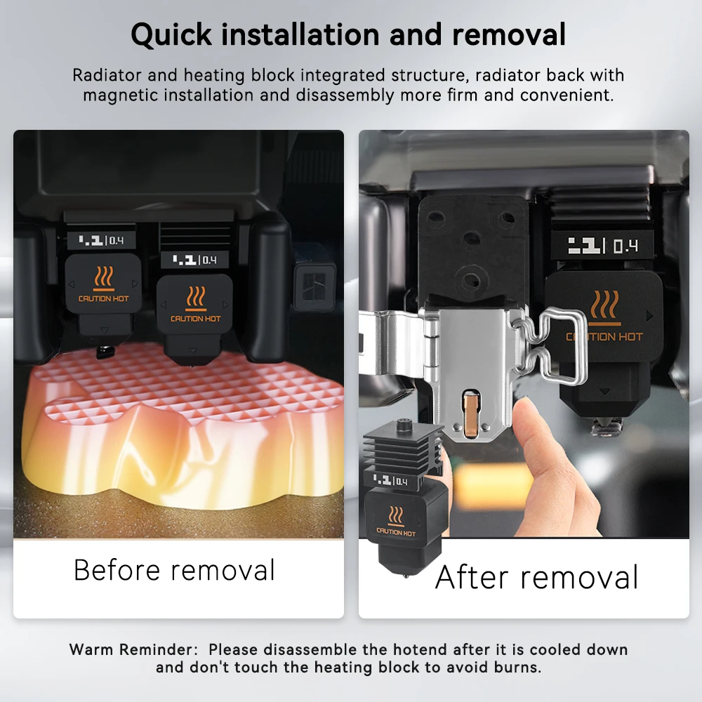 0.2/0.4/0.6/0.8mm kit hotend para bambu laboratório h2d bocal de aço endurecido hotend para h2d h2s kit final quente substituição peças impressora 3d