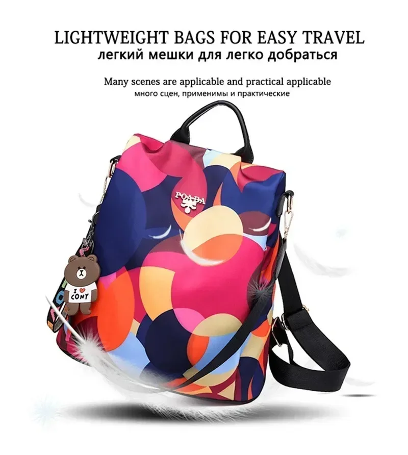 Fashion Backpack Women Oxford Cloth Shoulder Bag 2024 School Bags For Teenage Girls Light Ladies Travel Bagpack Mochila Feminina