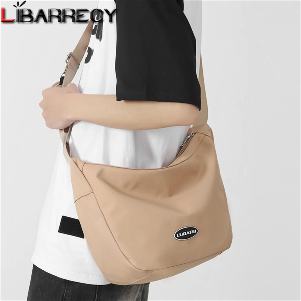 Women's Nylon Half Moon Shape Shoulder Bag Crossbody Chest Bag Large Capacity Casual Tote Travel Shopper Bags Bolsos De Mujer