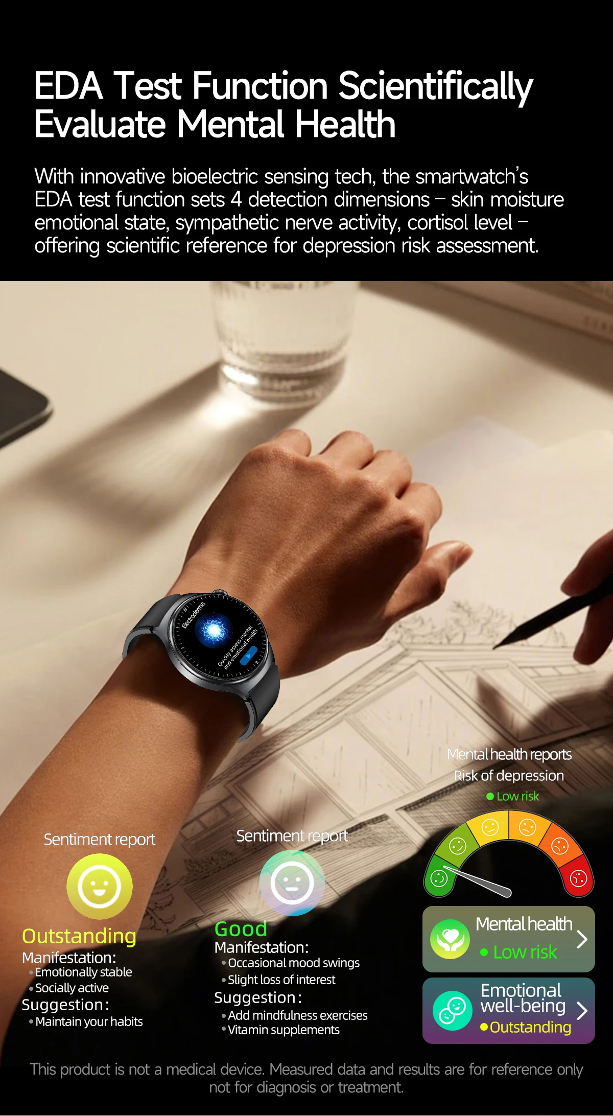 2026 Neue KI-Gesundheitsdiagnose EKG Smartwatch für Männer und Frauen, Harnsäure, Lipide, Blutdruck, HD AMOLED-Bildschirm, Anruf-Sport-Smartwatch – Detail 9