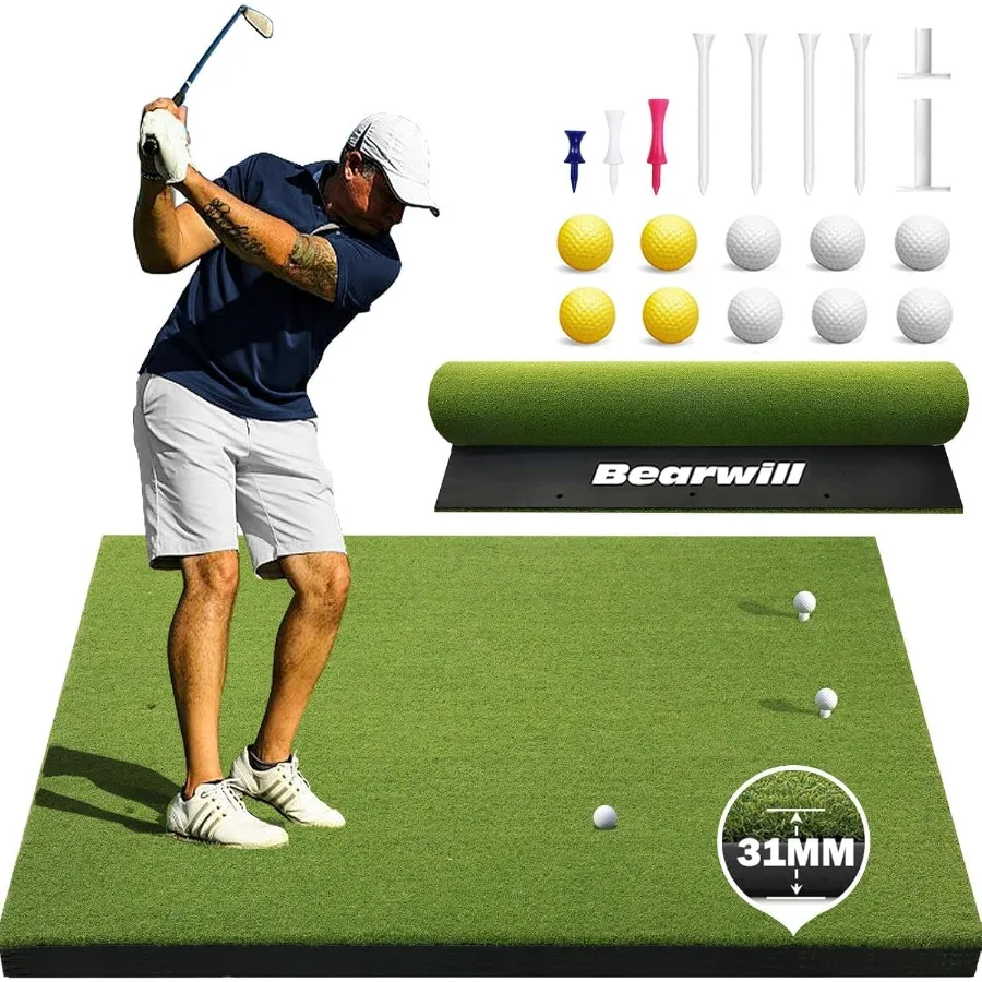 حصيرة الجولف 31 مللي متر 5x4ft 5x5ft عالية المرونة الاصطناعي العشب حصيرة لممارسة داخلي في الهواء الطلق مثالية لتقطيع محاكاة المرآب