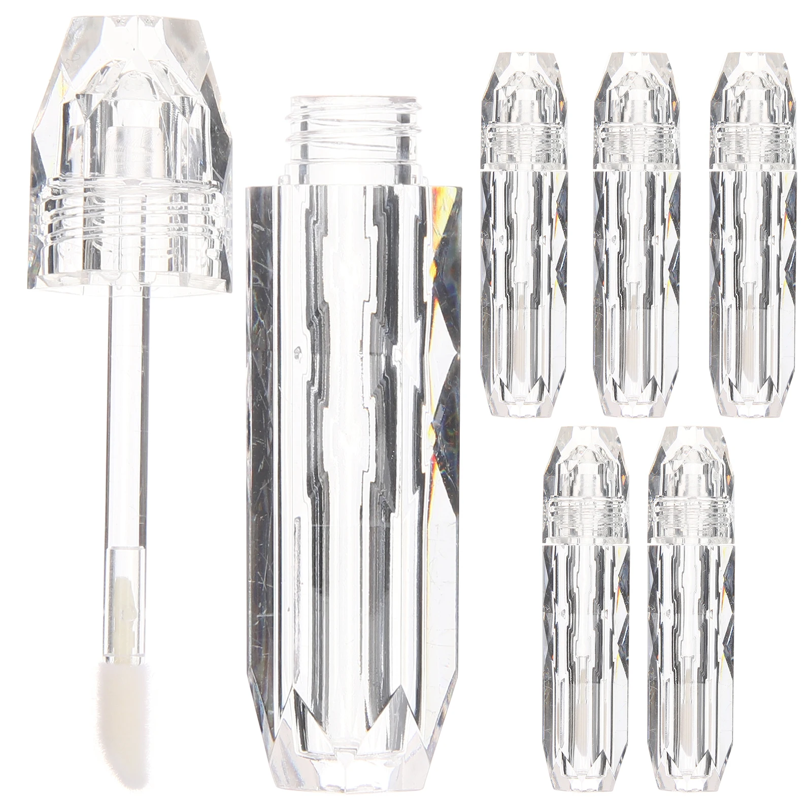 

4 Pcs Transparent Lip Gloss Tubes Clear Empty Containers Small Bottles Balms Refillable Travel Size Portable Gloss Holder