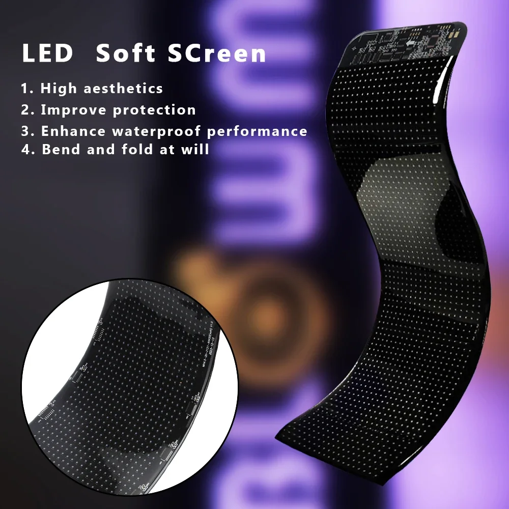 Led Car Sign Source Bluetooth Car Flexible LED Full Color Advertising Screen Ultra-thin Display Soft Screen Refitcar Accessories