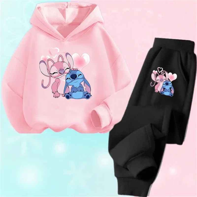 

Children's Clothing Lilo & Stitch Hoodie Set Boys Girls Casual Long-sleeved Sweatshirts Tops2-13 Years Old Kids Casual Trucksuit