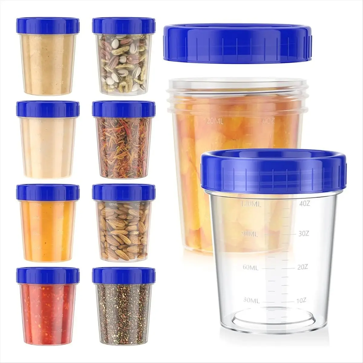 ABFS 10 Pack 4oz Salad Dressing Container to Go,Small Containers with Lids Leakproof Condiment Containers Reusable Dip Sauce