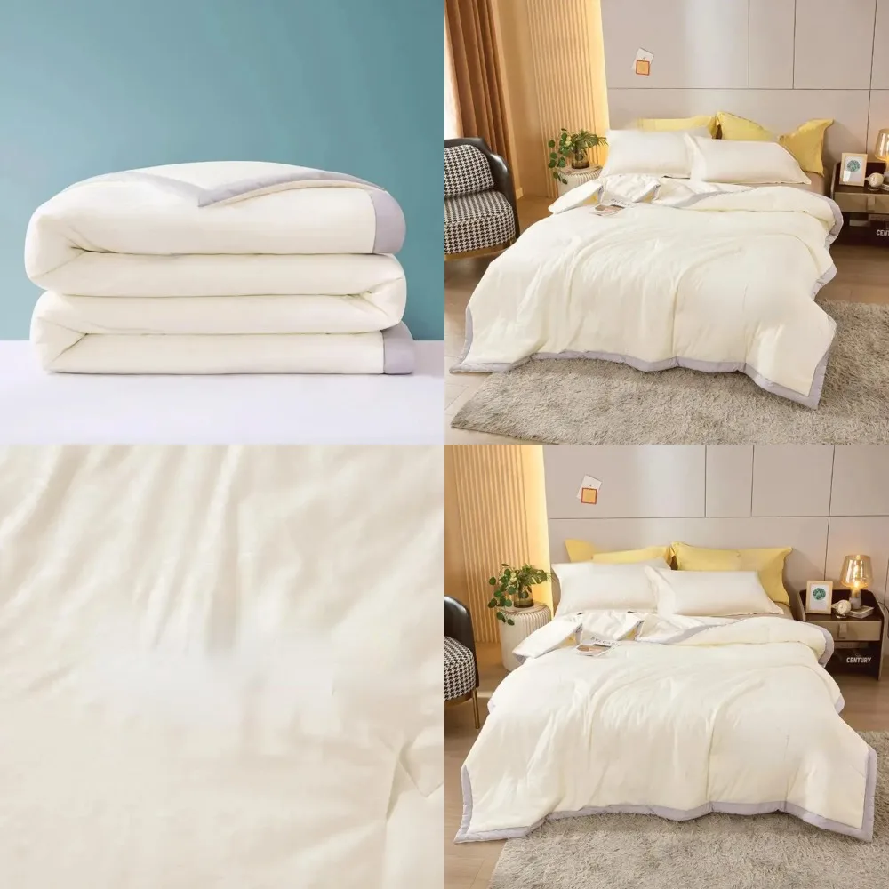 

Soft and Breathable Skin-friendly Cotton and Linen Embroidered Summer Quilt with Soybean Filling for Maximum Comfort and Relaxat