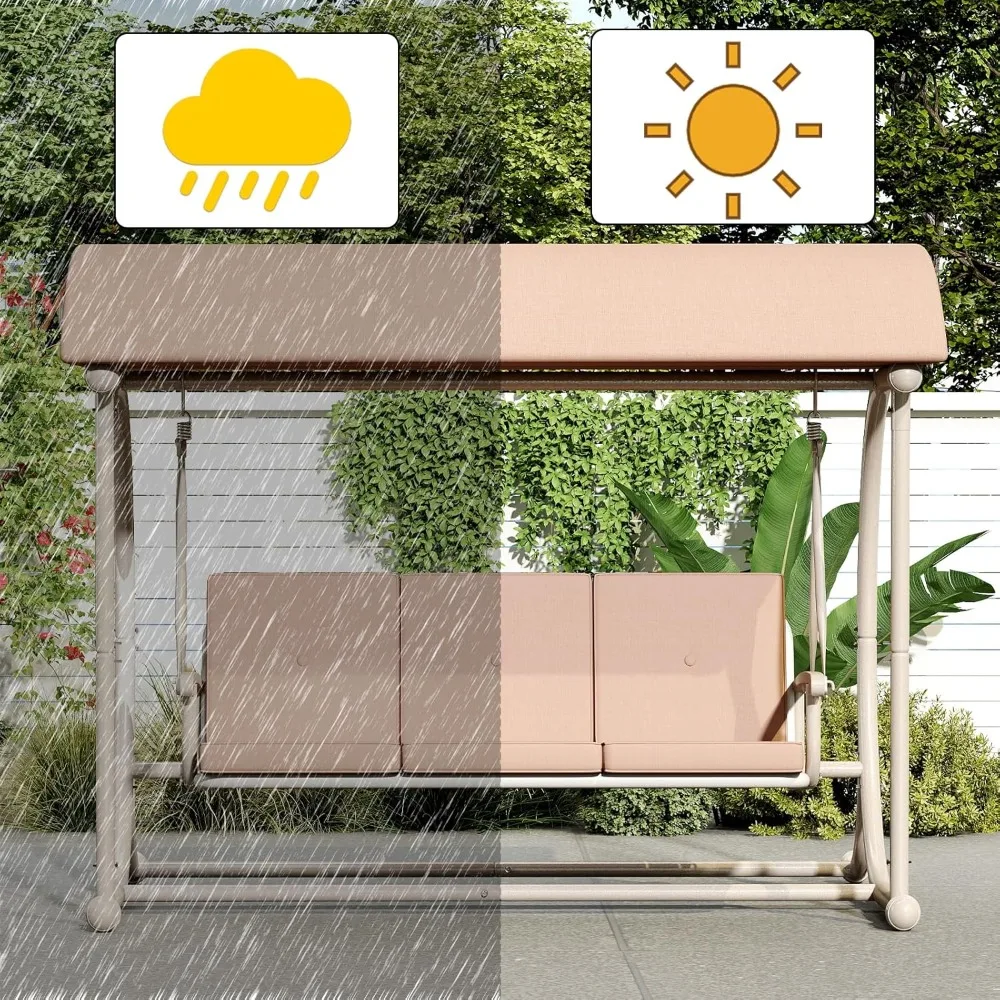 Adult-Sized Outdoor Swing Set with Canopy and Stand for Backyard Relaxation