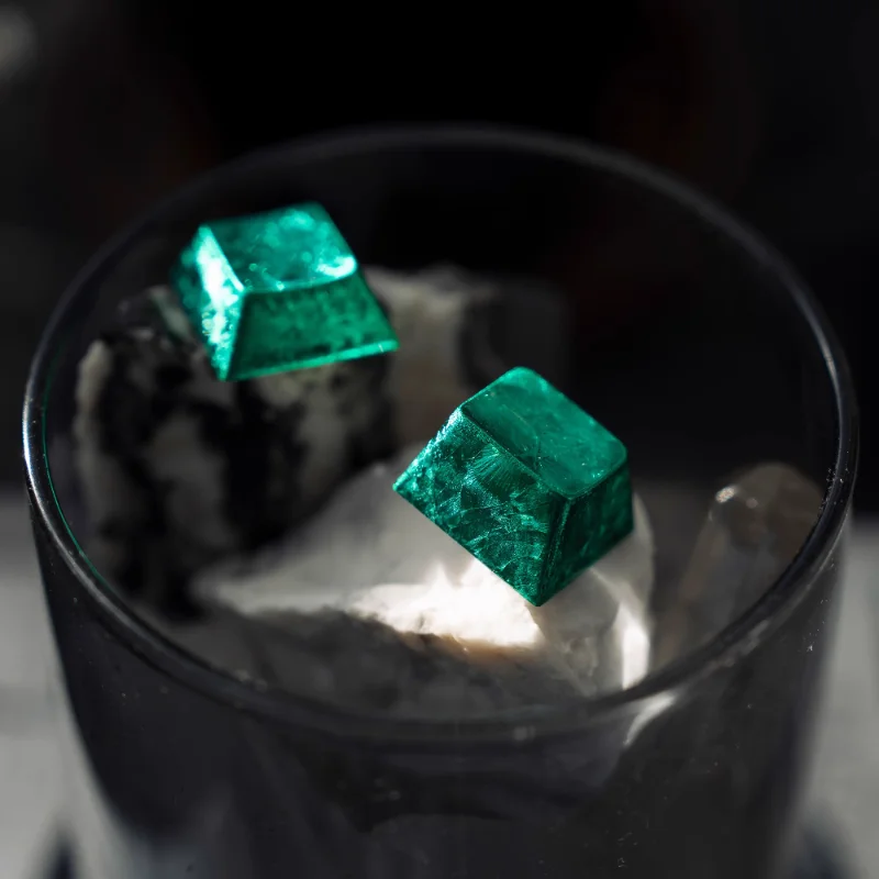 Keycap Kristal Es Asli Profil Ceri PBT Sederhana 1/16 Tombol Keycap Pengrajin Kustom untuk Hadiah Aksesori Keyboard Mekanis