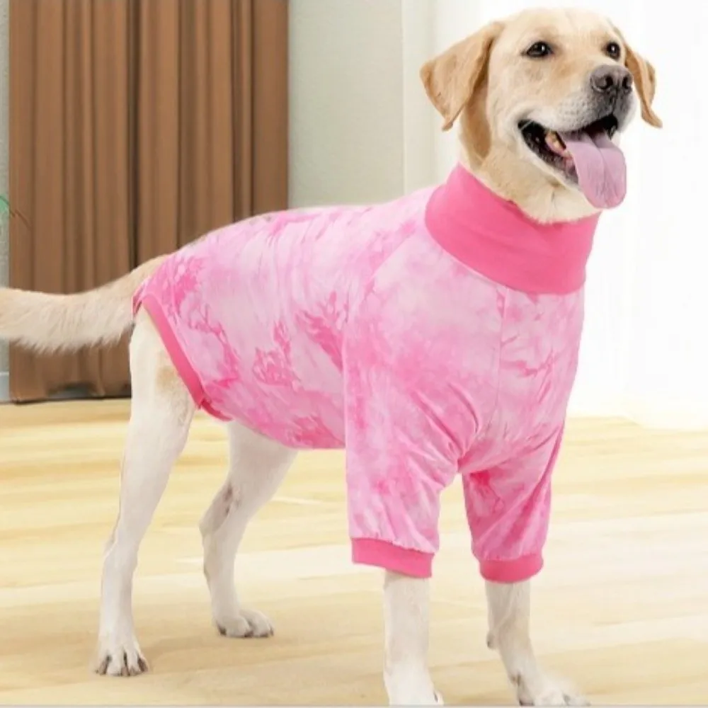 

Dog Pajamas Elastic Dog Recovery Suit Tie Dye Comfortable Pet Spay Suit Warm Dogs Calming Pullover Prevent Licking