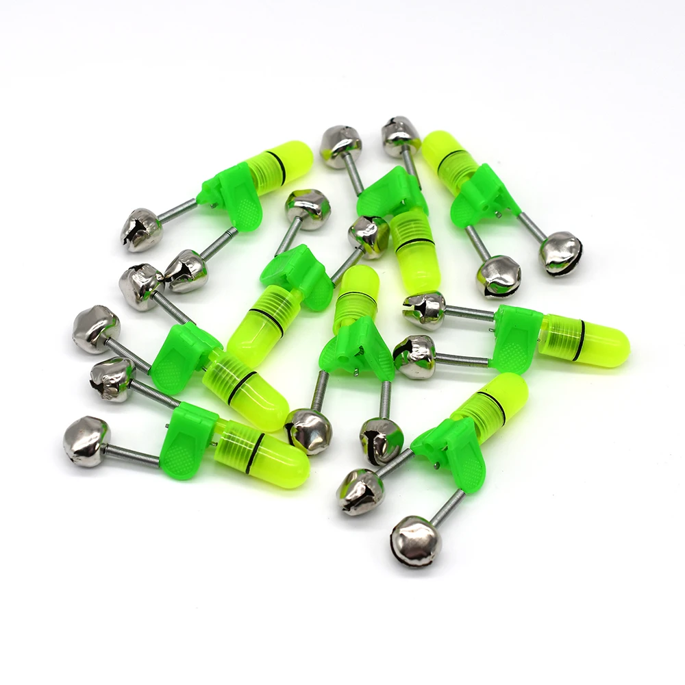 MNFT Led Night Fishing Rod Bite Bait Alarm Light Twin Bells Clip Alerter Sea Fishing Practical Tools 10Sets/20Sets/30Sets image 2