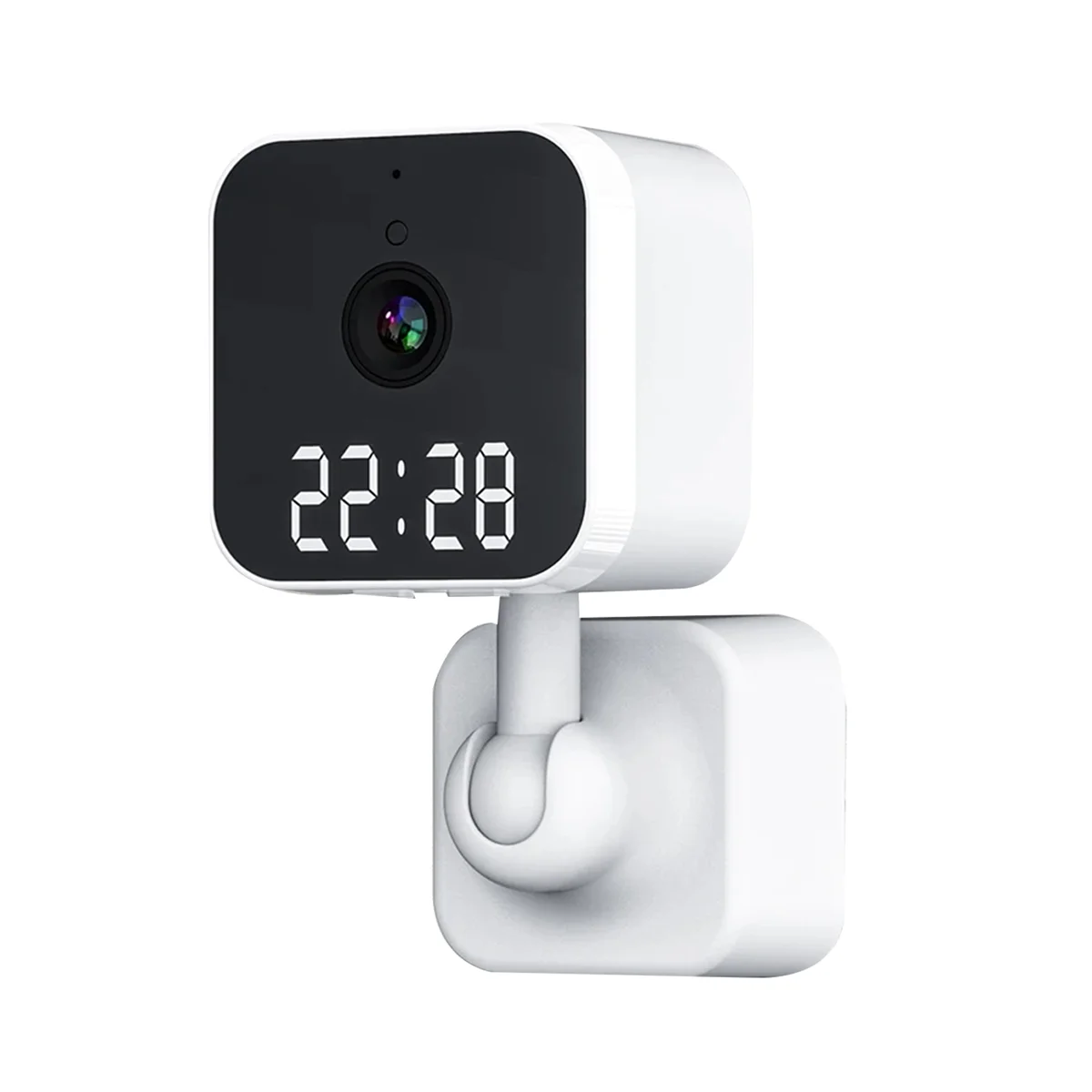 

Tuya Wifi Camera with Digital Clock Indoor Home Security Night Vision Video Surveillance Wireless Motion Camera-US Plug