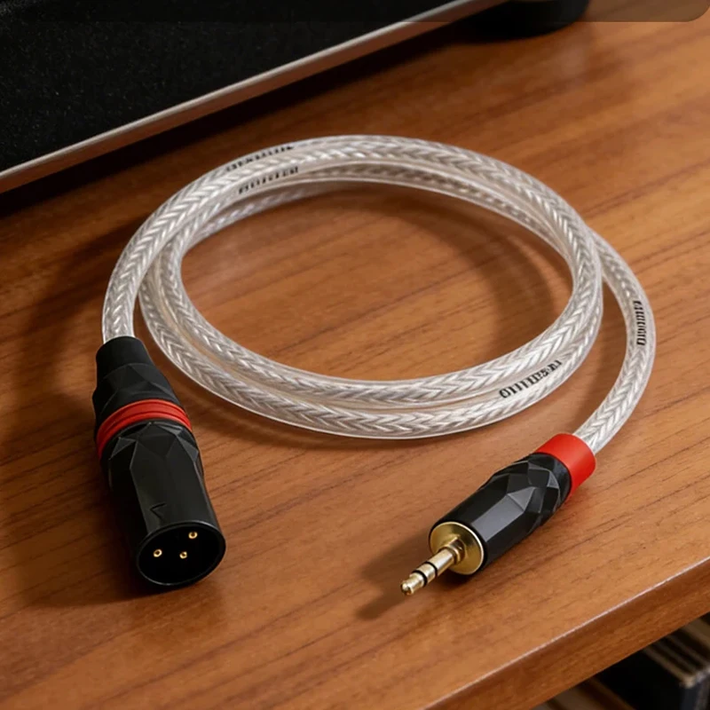 

XLR 3Pin to 3.5mm Aux Audio Extension Cable,1/8'' Mini Stereo Jack to XLR Male MIC Converter Cord for PC Phones Amplifier