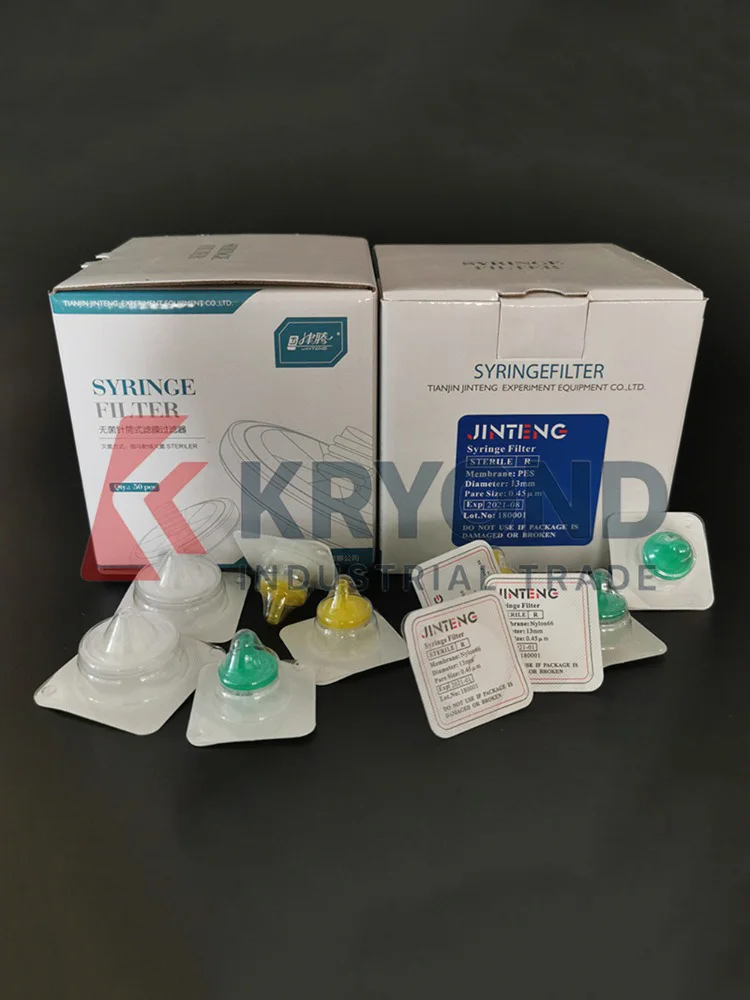 50 Stuks Spuit Filters 0.22μm/0.45μm Lab Steriel Nylon PES PTFE Membraan voor Chemie Laboratorium Origineel Product - afbeelding 2