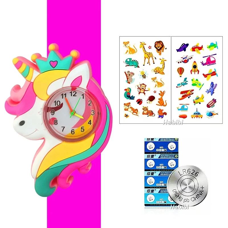 Cartoon Children Watches Baby Study Time Toy Bracelet Kids Digital Smart Watch for Boys Girls Birthday Gift Clock Free Battery