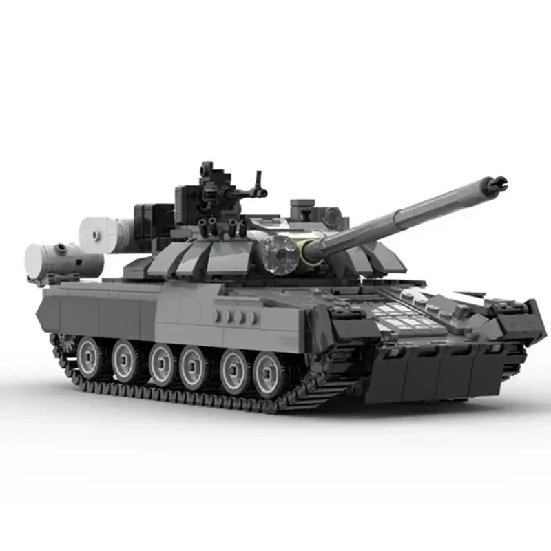 Bloques de construcción Moc, modelo de coche militar, T-80UK, tecnología de tanque de batalla principal, bloques modulares, regalos, juguetes de Navidad, conjuntos DIY de montaje