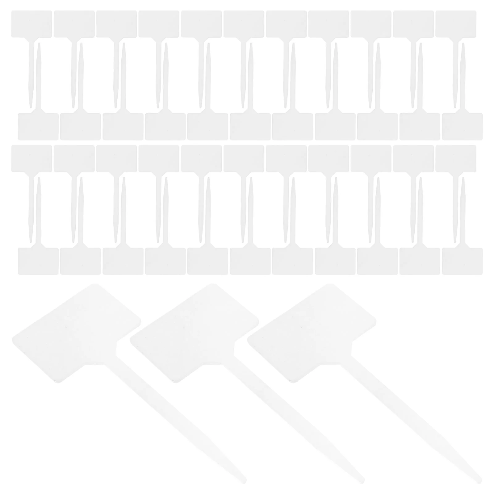 

50 Pcs T Shaped Plant Labels 20mm Thick White Tags for Flower Beds Gardens Pots Home Decor Reusable Smooth
