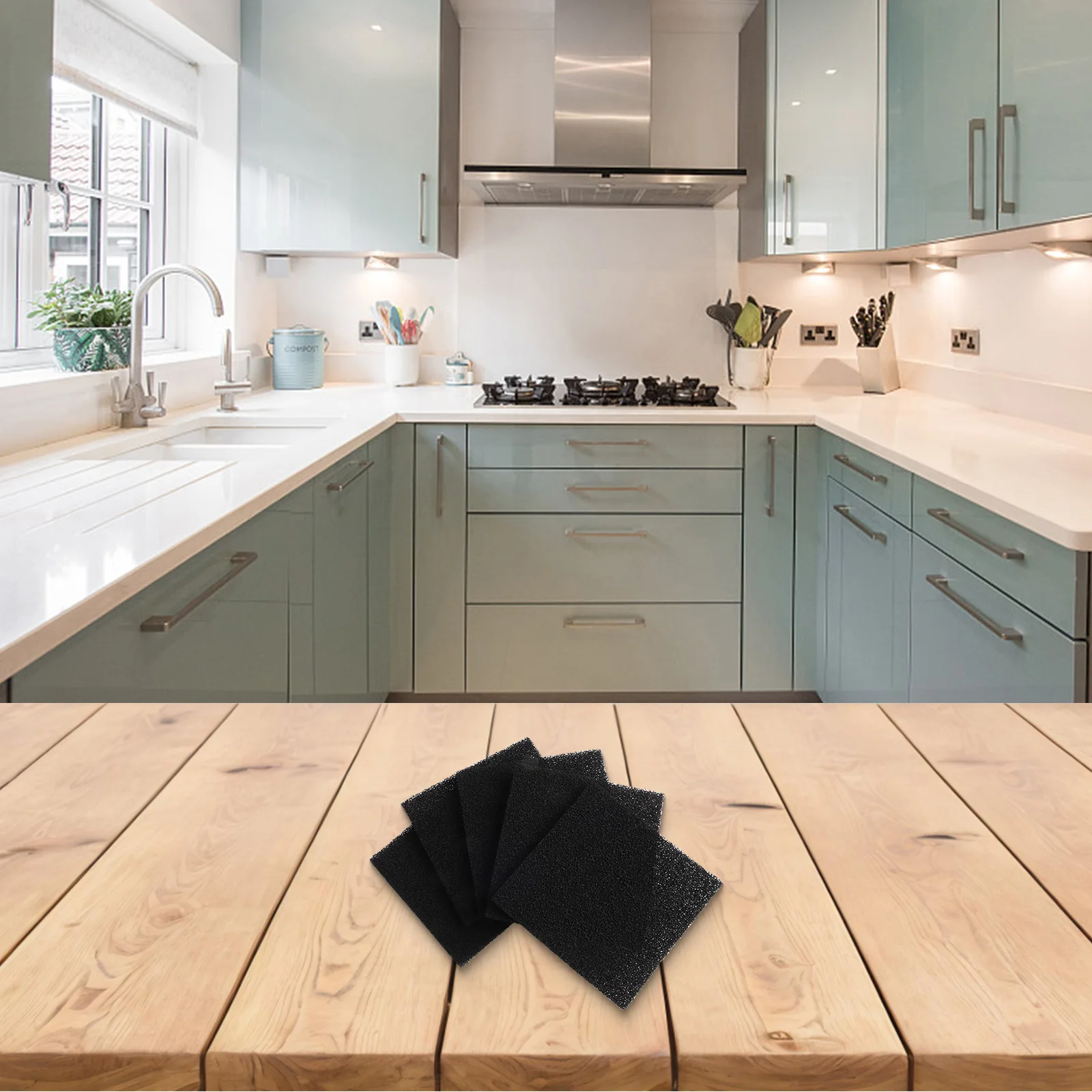 5/10 יחידות מסנן פחמן מופעל 493/400 ספוג מיוחד לסינון אוויר 13x13x1cm מסנן דיאודוריזציה כותנה חלקי בית