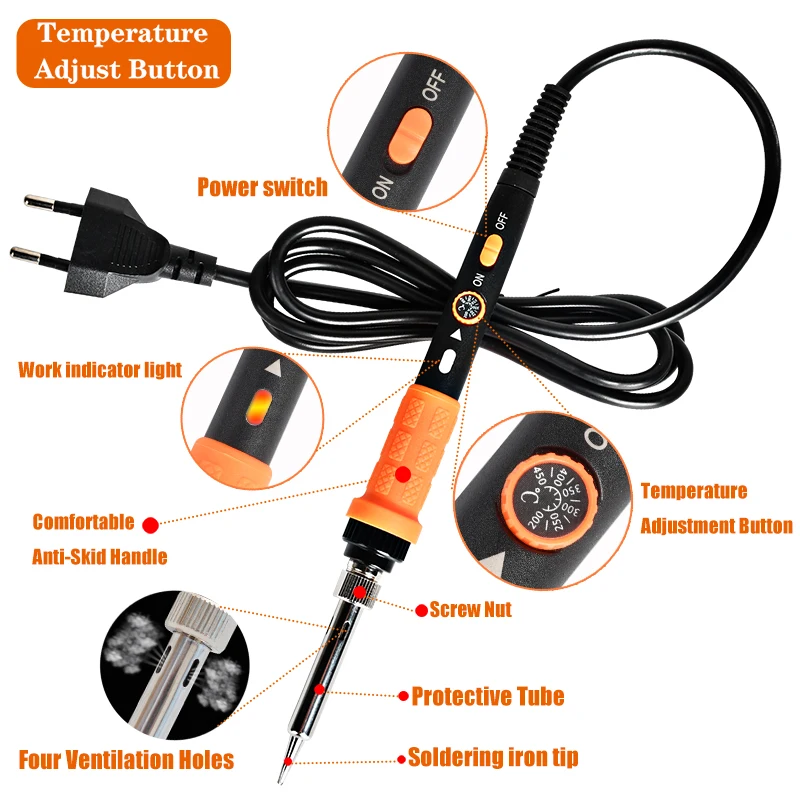 110V 220V Adjustable temperature Electric Soldering Irons 60W