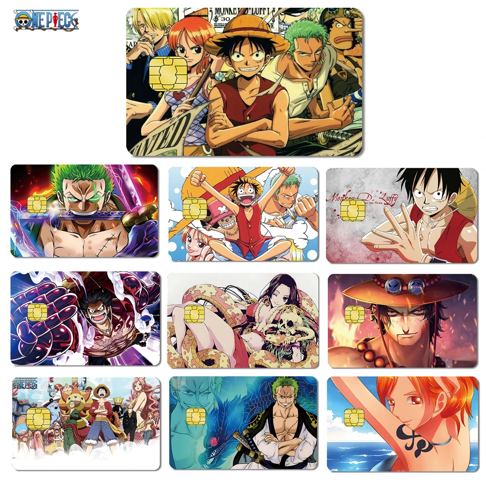 Anime ONE PIECE Luffy Zoro Ace Robin2.5D HD Matte 3M PVC Sticker Film Tape Skin for Credit Card Debit Card Stickers Decal