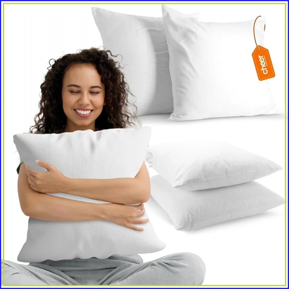 Decorative Square Throw Pillows 26x26 Inch with Covers - Soft Euro Pillow Inserts for Bed and Couch