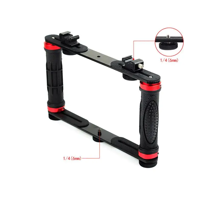 Dual Arm Scuba Diving Dive Bracket Flashlight Tray Stabilizer Mount for Sony Gopro SJCAM Action Camera, Camcoders, Smartphone