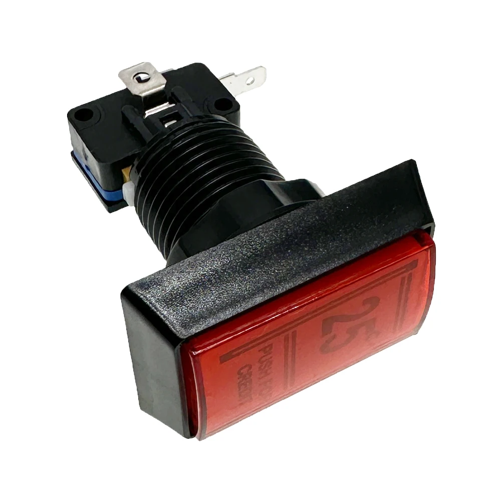 1 Piece 25 cents rectangle button 12V Arcade LED Button Microswitch 33X50MM Mechanism For Credit Coin Arcade Game Vendin Machine - view 4