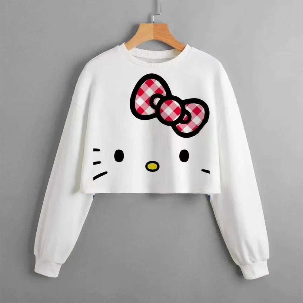 2024 Spring and Autumn Girls\' Hello Kitty Cartoon Hoodie Fashion Children\'s Sweatshirt Cute Cartoon Long Sleeve Children\'s Wear