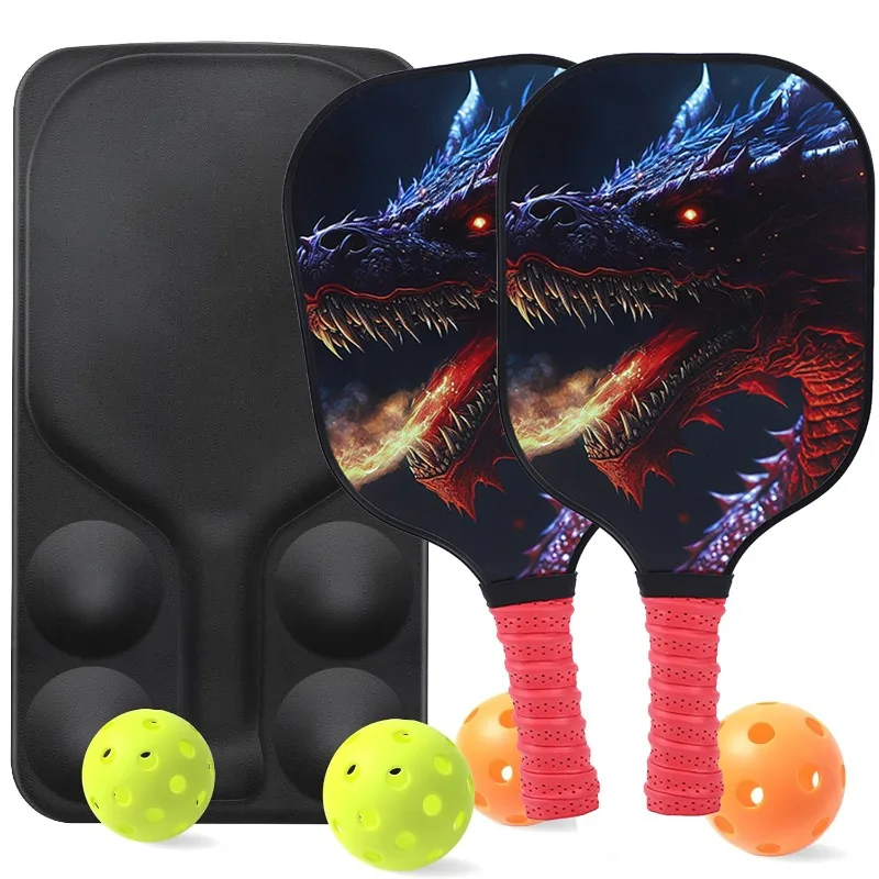 

Модные лопатки для пиклбола, набор из 2 ракеток из углеродного волокна, легкий графит для начинающих, набор ракеток для пикл-шариков, подарки