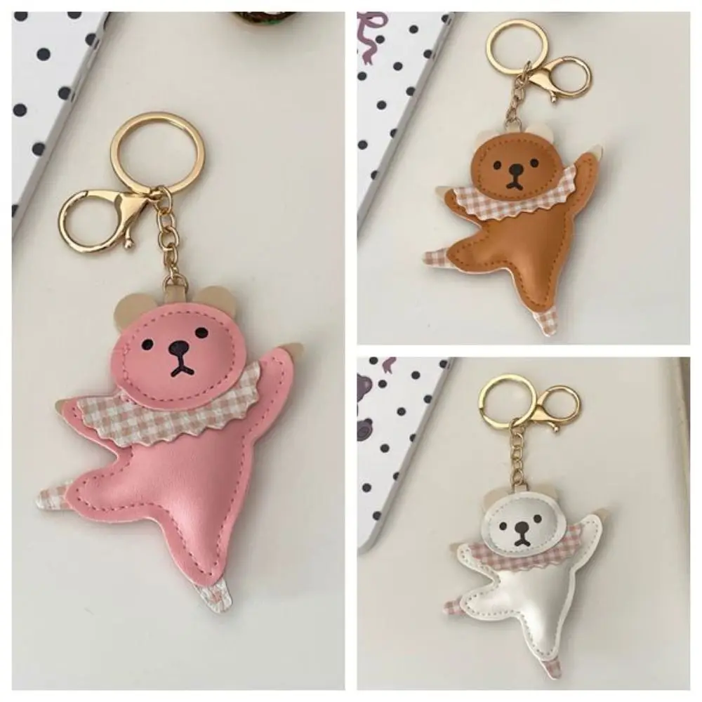 

Kawaii животное балетный медведь брелок для ключей сумка кулон Декор для ключей PU медведь кулон рюкзак Декор игрушки автомобильный брелок для девочек/мальчиков